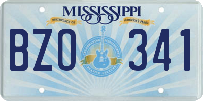 MS license plate BZO341