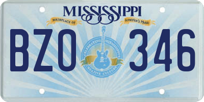 MS license plate BZO346