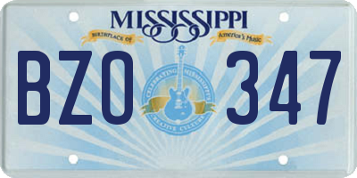 MS license plate BZO347