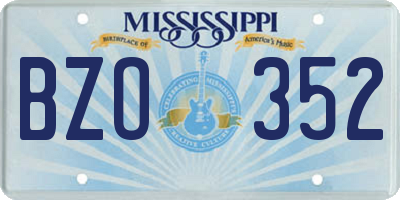 MS license plate BZO352