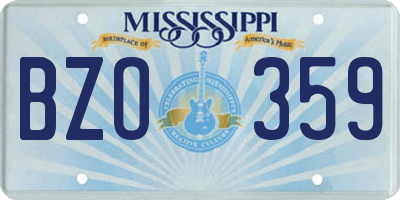MS license plate BZO359