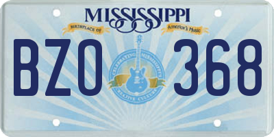 MS license plate BZO368