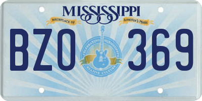 MS license plate BZO369