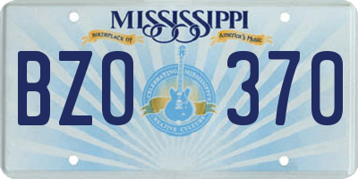 MS license plate BZO370