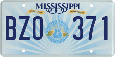 MS license plate BZO371
