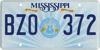 MS license plate BZO372