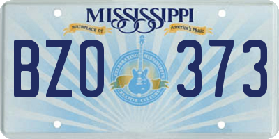 MS license plate BZO373