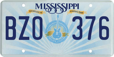 MS license plate BZO376