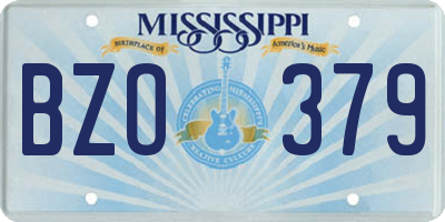 MS license plate BZO379