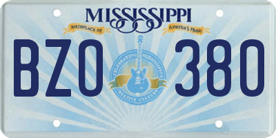 MS license plate BZO380