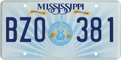 MS license plate BZO381