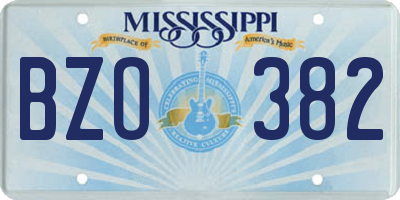 MS license plate BZO382