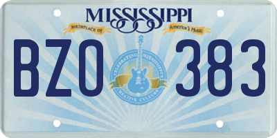 MS license plate BZO383