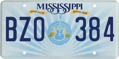 MS license plate BZO384
