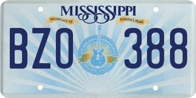MS license plate BZO388