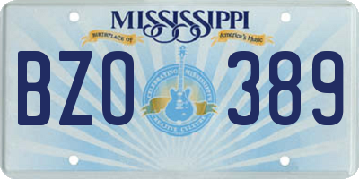 MS license plate BZO389