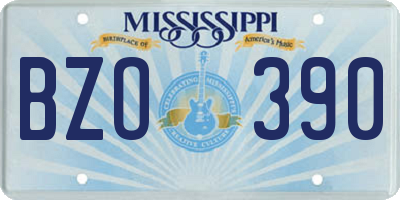 MS license plate BZO390