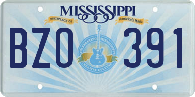 MS license plate BZO391