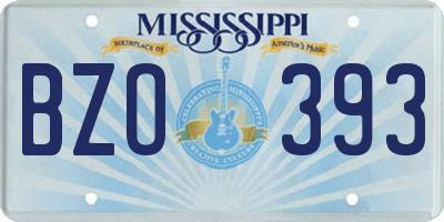MS license plate BZO393