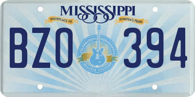 MS license plate BZO394