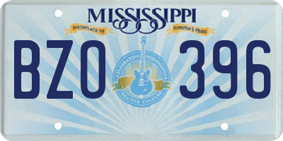 MS license plate BZO396