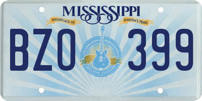 MS license plate BZO399