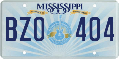 MS license plate BZO404