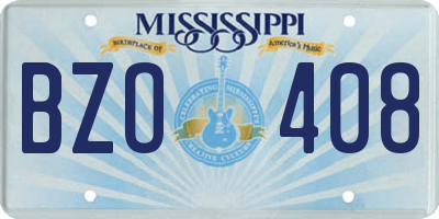 MS license plate BZO408