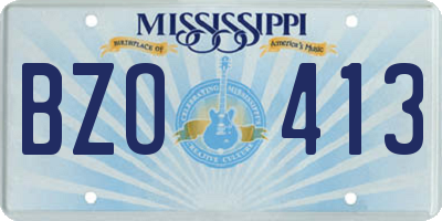 MS license plate BZO413