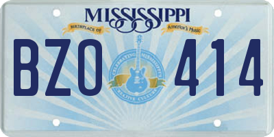 MS license plate BZO414