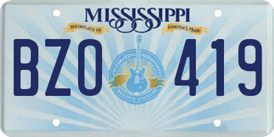 MS license plate BZO419