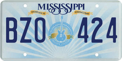 MS license plate BZO424