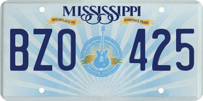 MS license plate BZO425