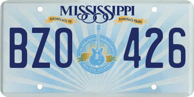 MS license plate BZO426