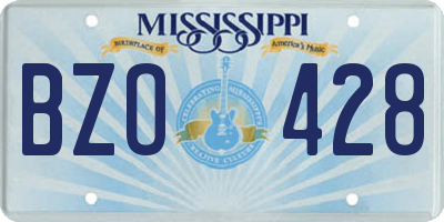 MS license plate BZO428