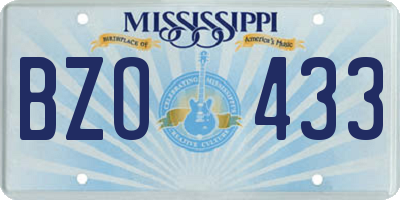 MS license plate BZO433