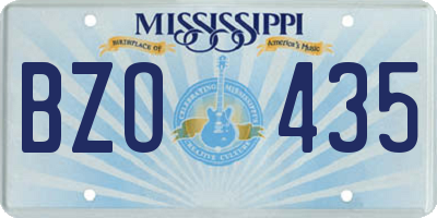 MS license plate BZO435
