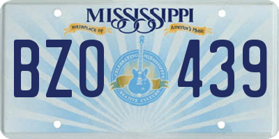 MS license plate BZO439