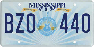 MS license plate BZO440