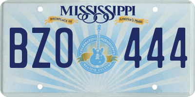 MS license plate BZO444