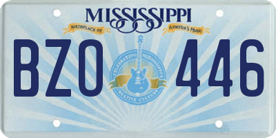 MS license plate BZO446