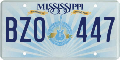 MS license plate BZO447