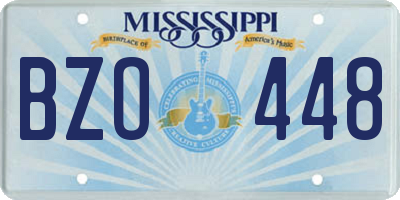 MS license plate BZO448