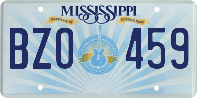 MS license plate BZO459