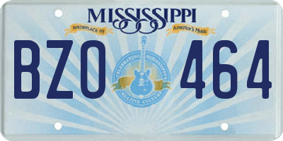 MS license plate BZO464