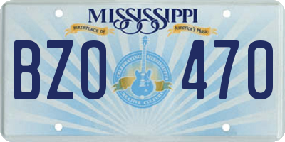 MS license plate BZO470