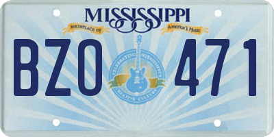 MS license plate BZO471