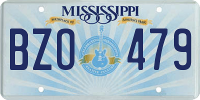 MS license plate BZO479