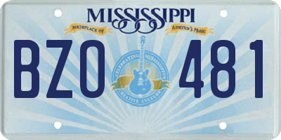 MS license plate BZO481