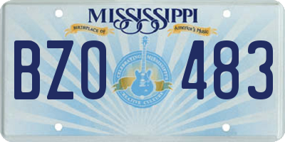 MS license plate BZO483